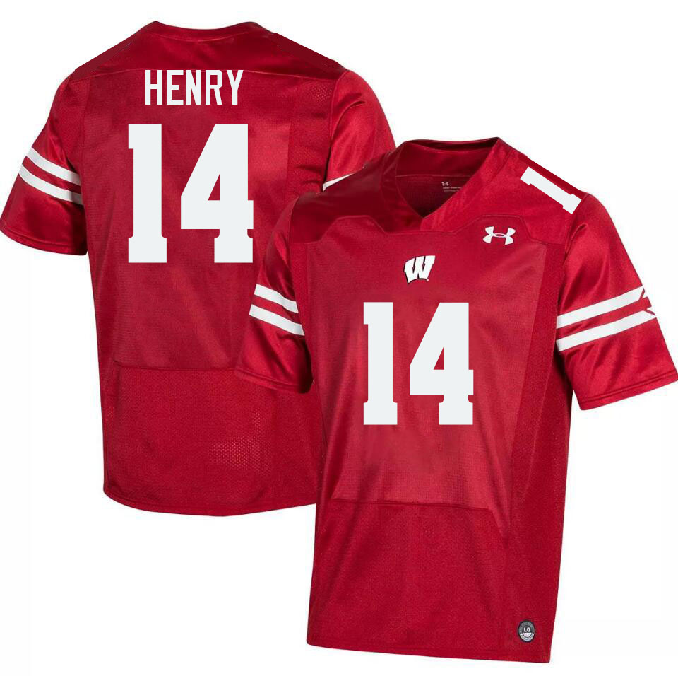 Men #14 Tyrell Henry Wisconsin Badgers College Football Jerseys Stitched-Red